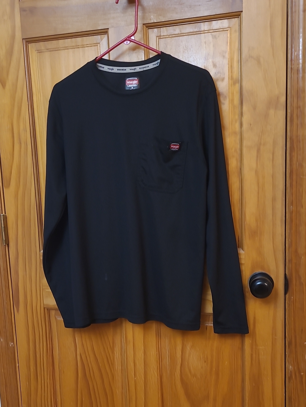 Wrangler Black Long Sleeve Pocket Tee